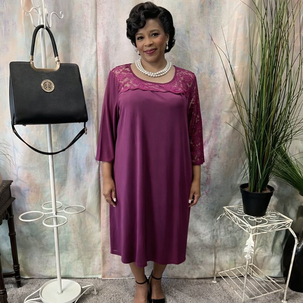 New 📌bpc Figure-Friendly Mother of the Bride - Semi Formal Dress with Lace